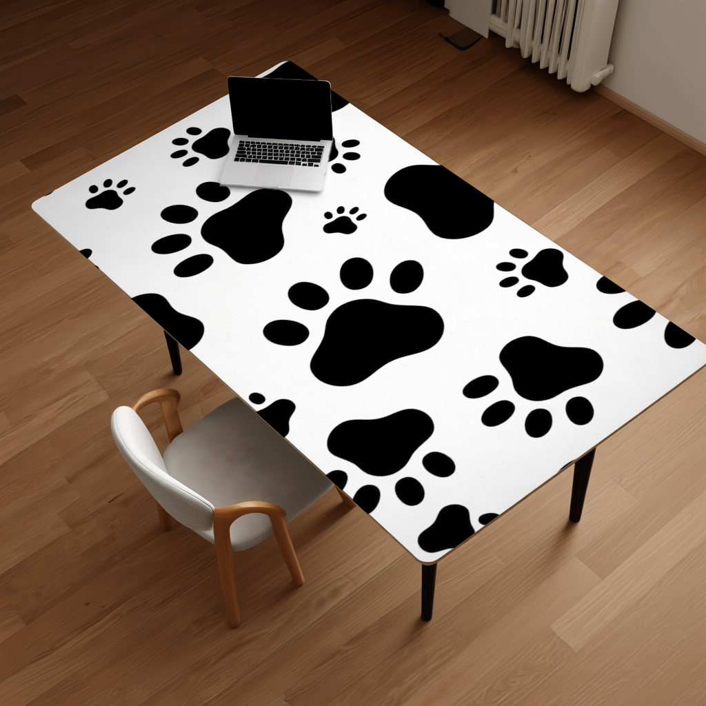 Black and White Paw Pattern Design 