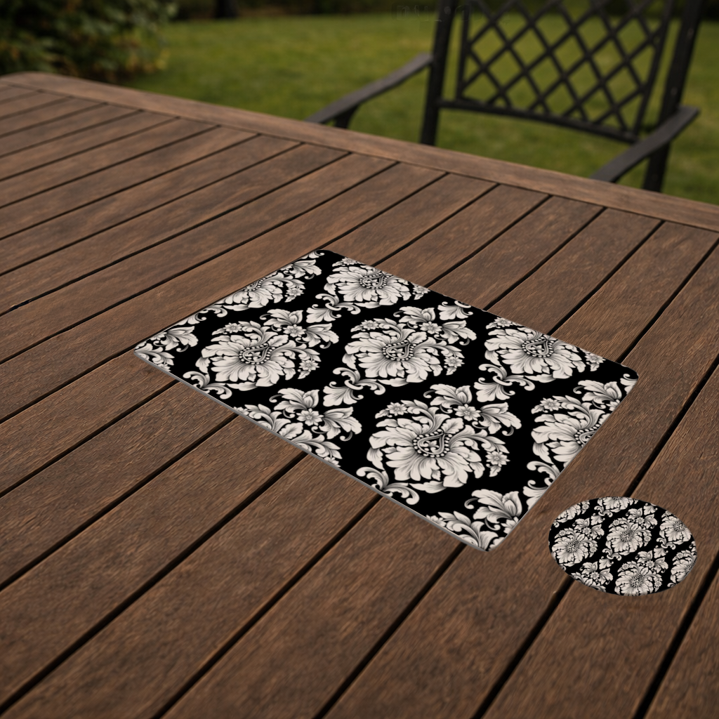 Elegant Black and White Damask Seamless Pattern 