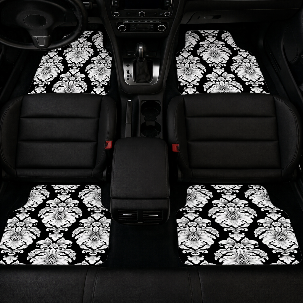 Elegant Black and White Damask Seamless Pattern 