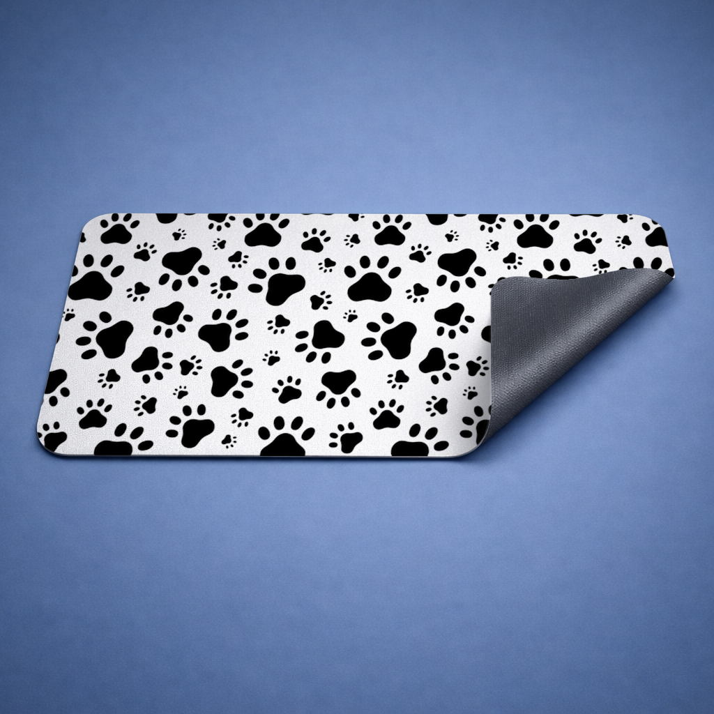 Black and White Paw Pattern Design 