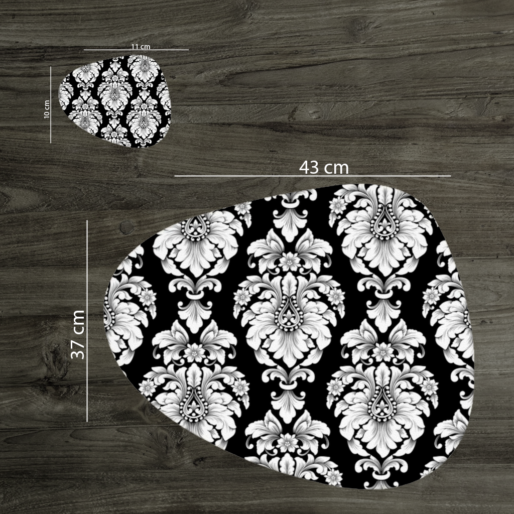 Elegant Black and White Damask Seamless Pattern 