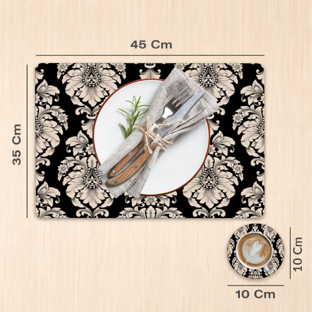 Elegant Black and White Damask Seamless Pattern 