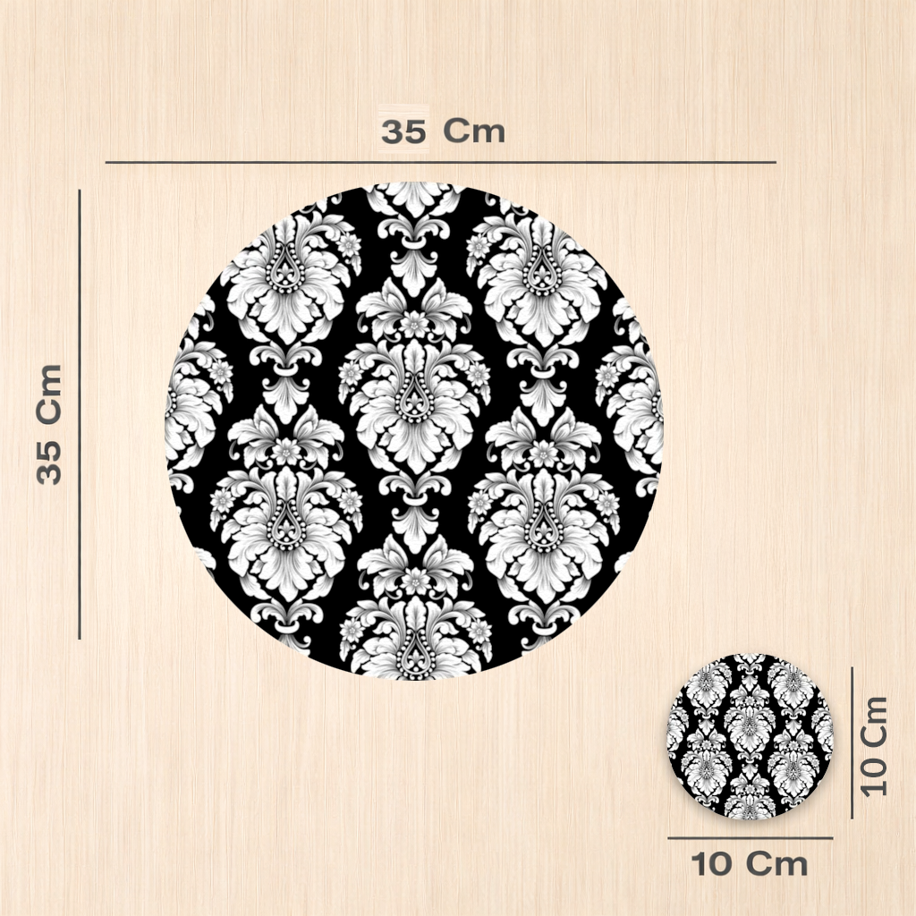 Elegant Black and White Damask Seamless Pattern 