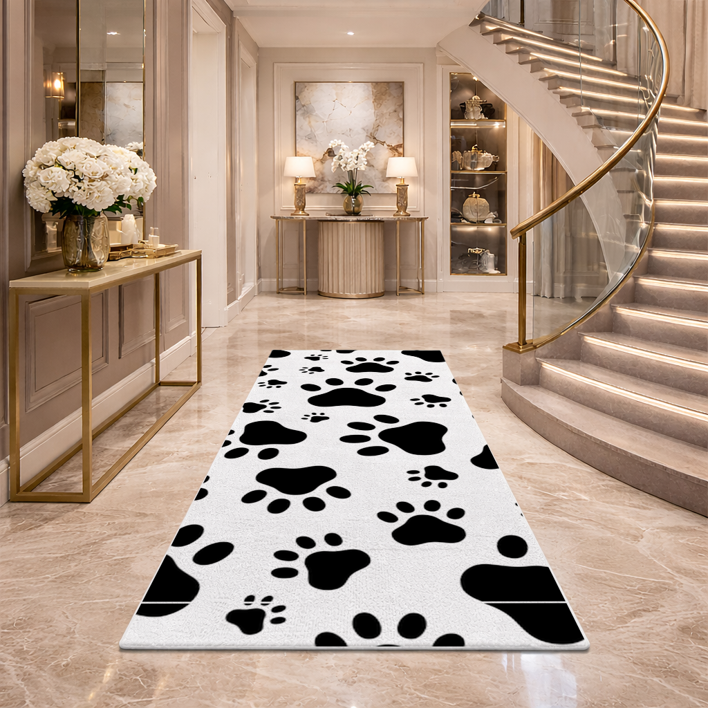 Black and White Paw Pattern Design 