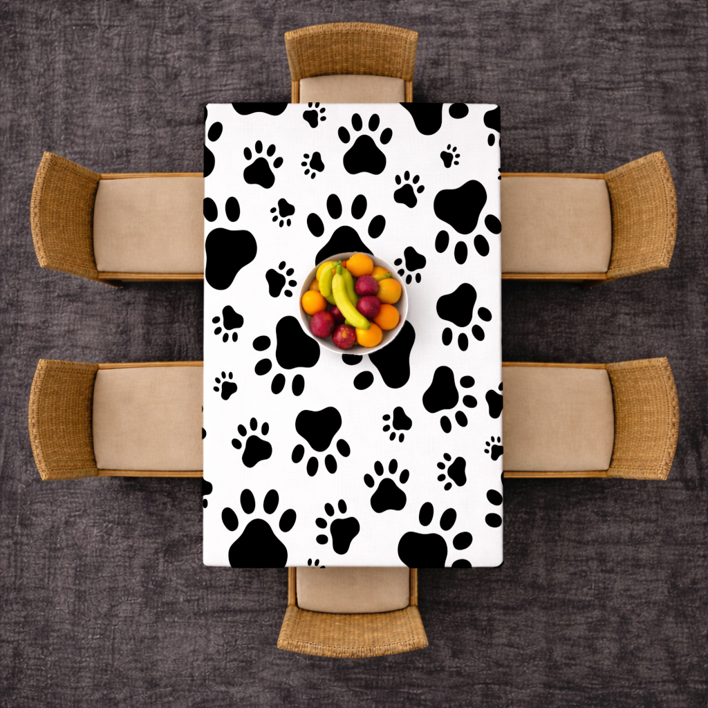 Black and White Paw Pattern Design 