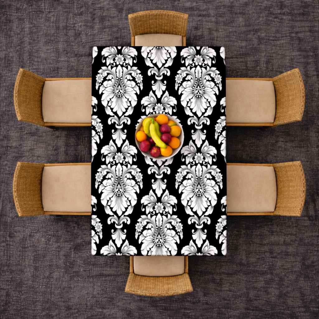 Elegant Black and White Damask Seamless Pattern 