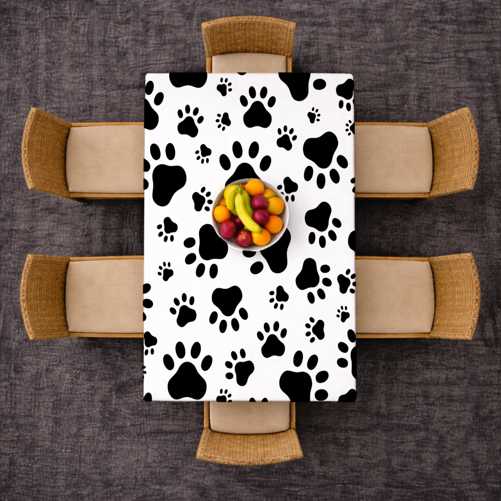 Black and White Paw Pattern Design 