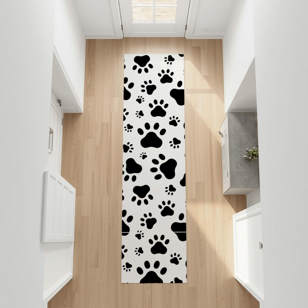 Black and White Paw Pattern Design 