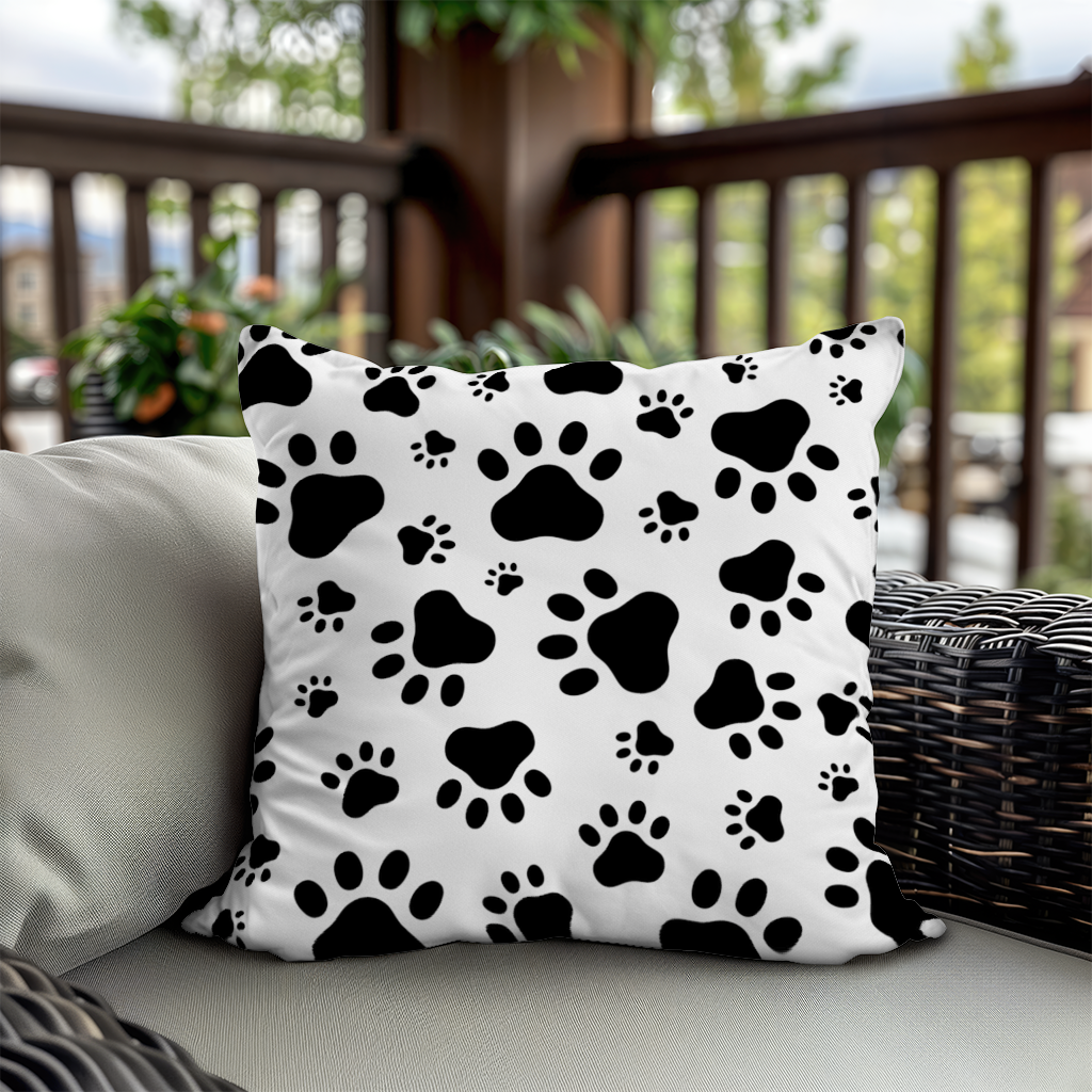 Black and White Paw Pattern Design 