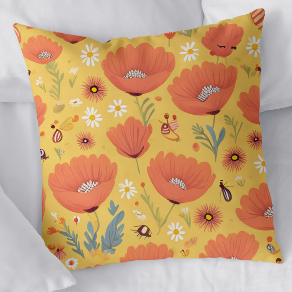 Floral  Insect Pattern  Colorful Design 