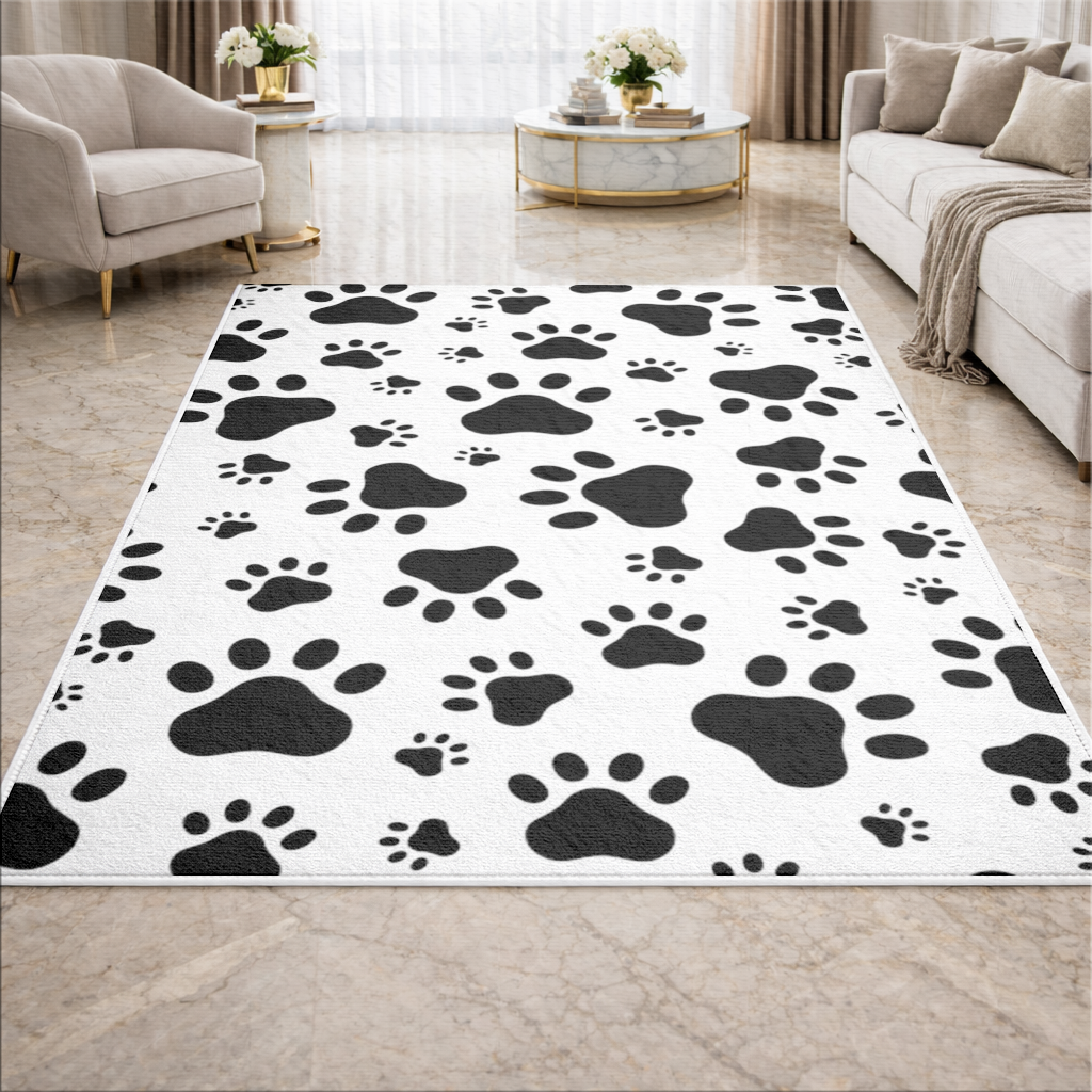 Black and White Paw Pattern Design 