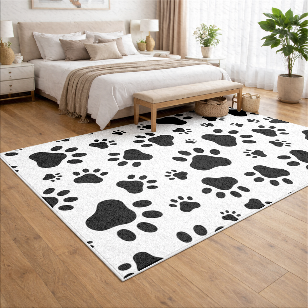 Black and White Paw Pattern Design 