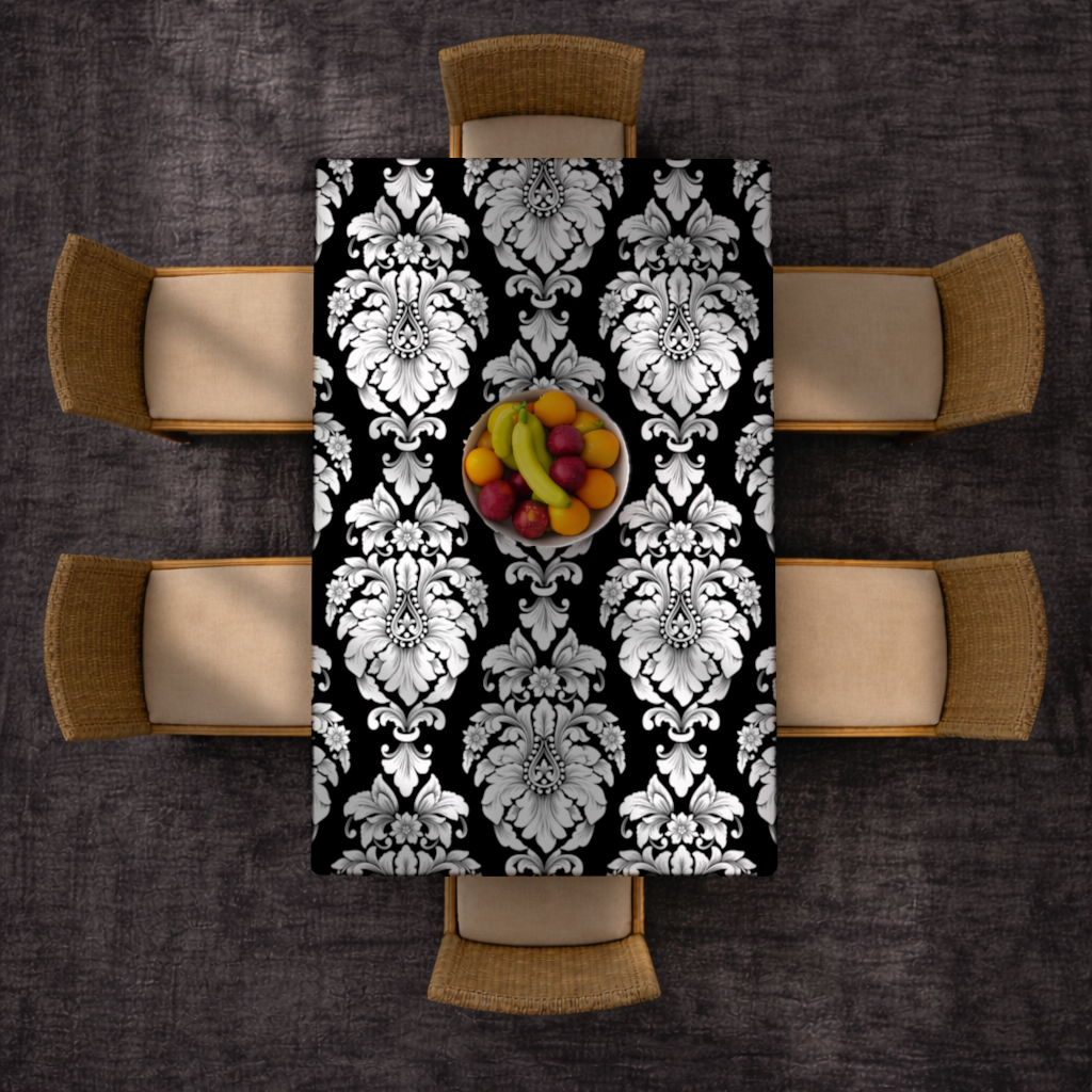 Elegant Black and White Damask Seamless Pattern 