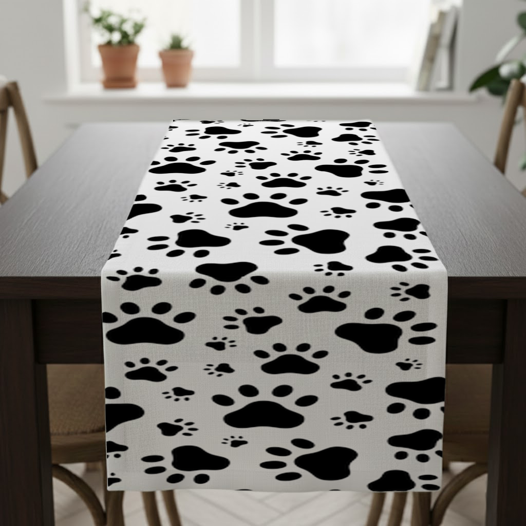 Black and White Paw Pattern Design 