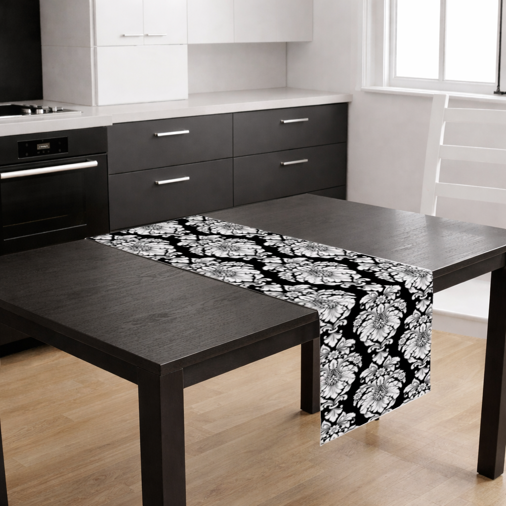 Elegant Black and White Damask Seamless Pattern 