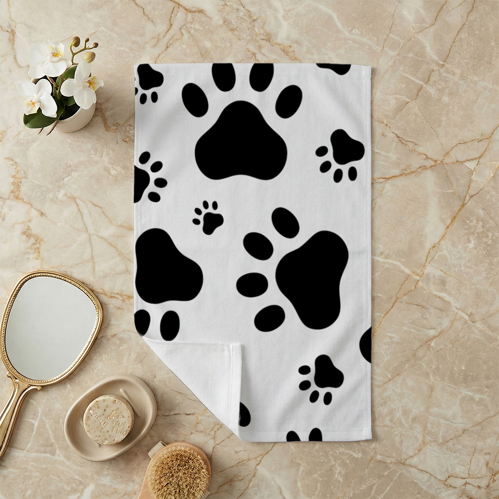 Black and White Paw Pattern Design 