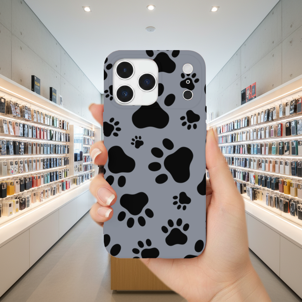 Black and White Paw Pattern Design 