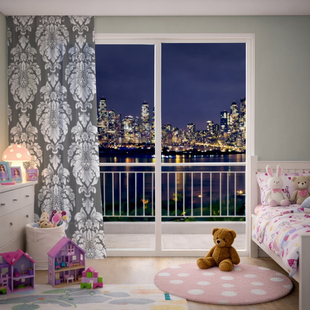 Elegant Black and White Damask Seamless Pattern 