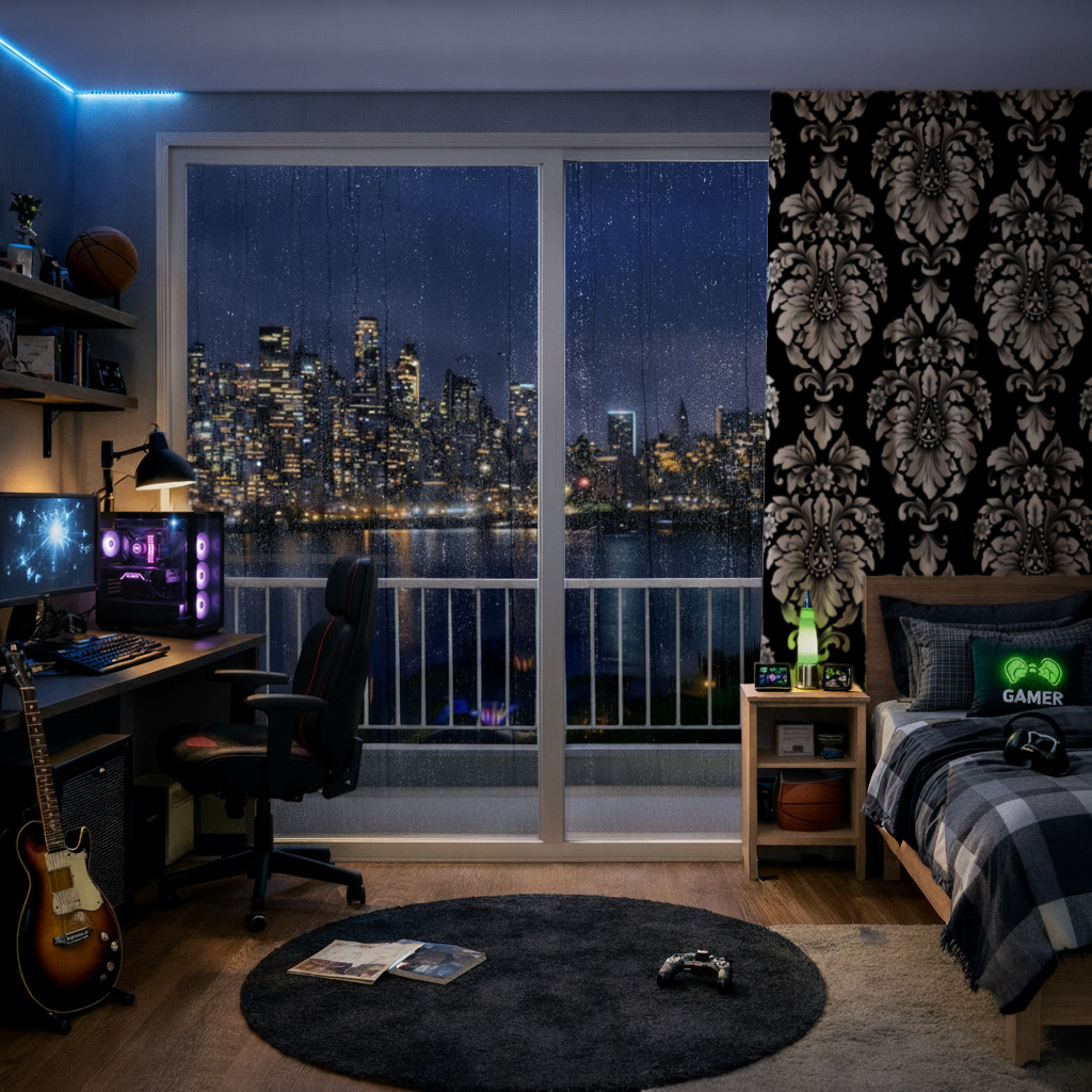 Elegant Black and White Damask Seamless Pattern 