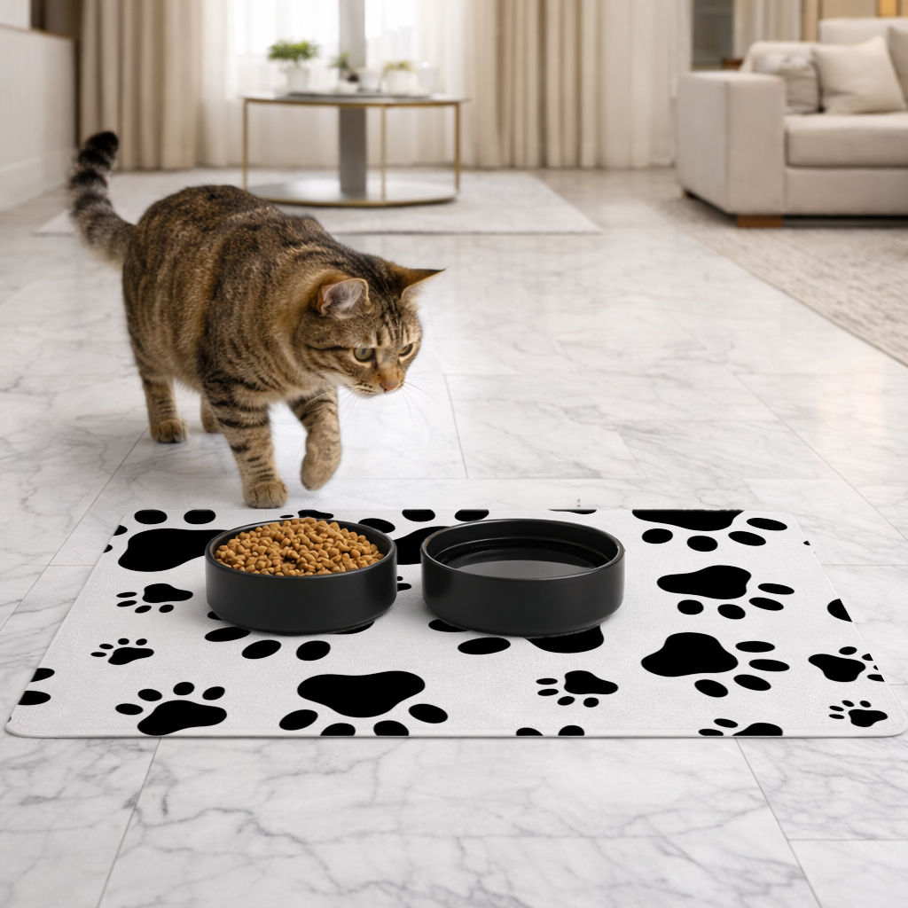 Black and White Paw Pattern Design 