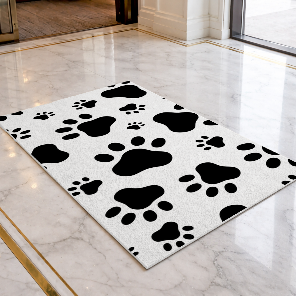 Black and White Paw Pattern Design 