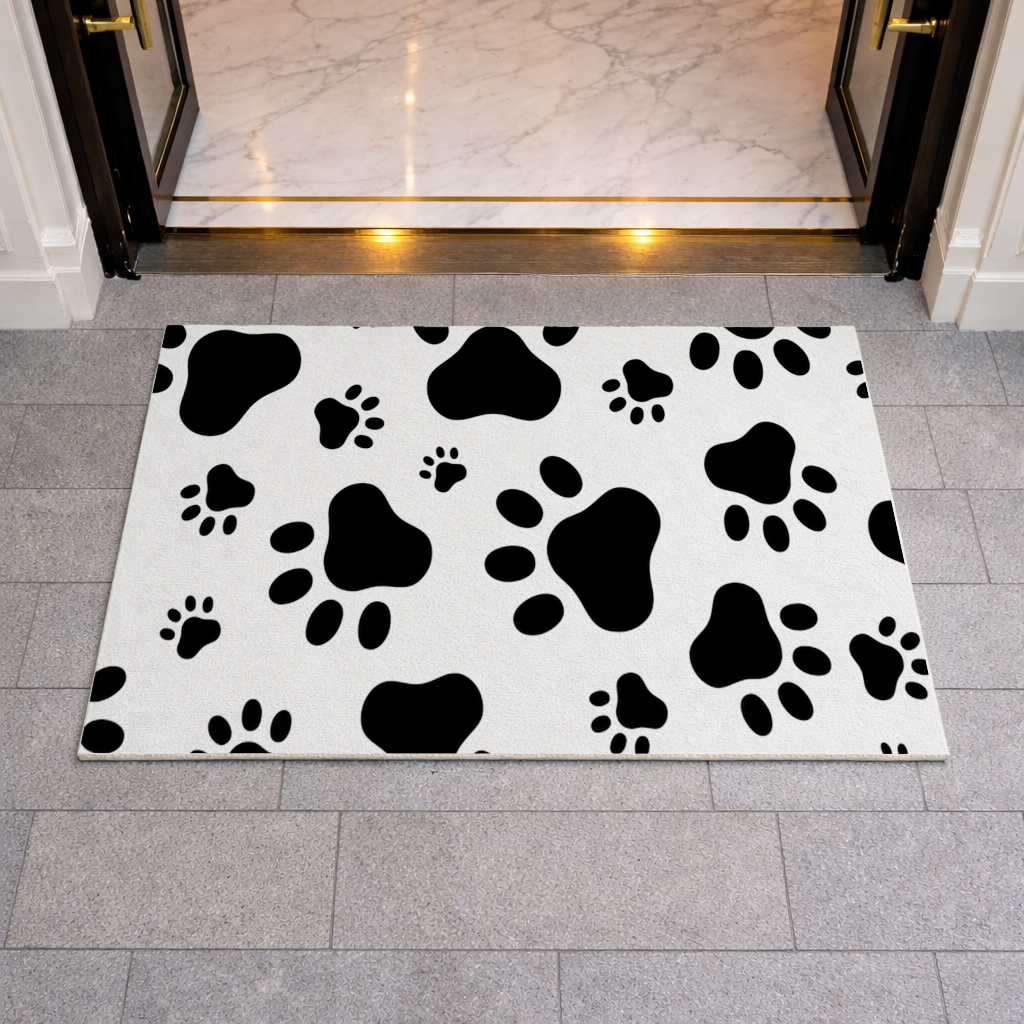 Black and White Paw Pattern Design 