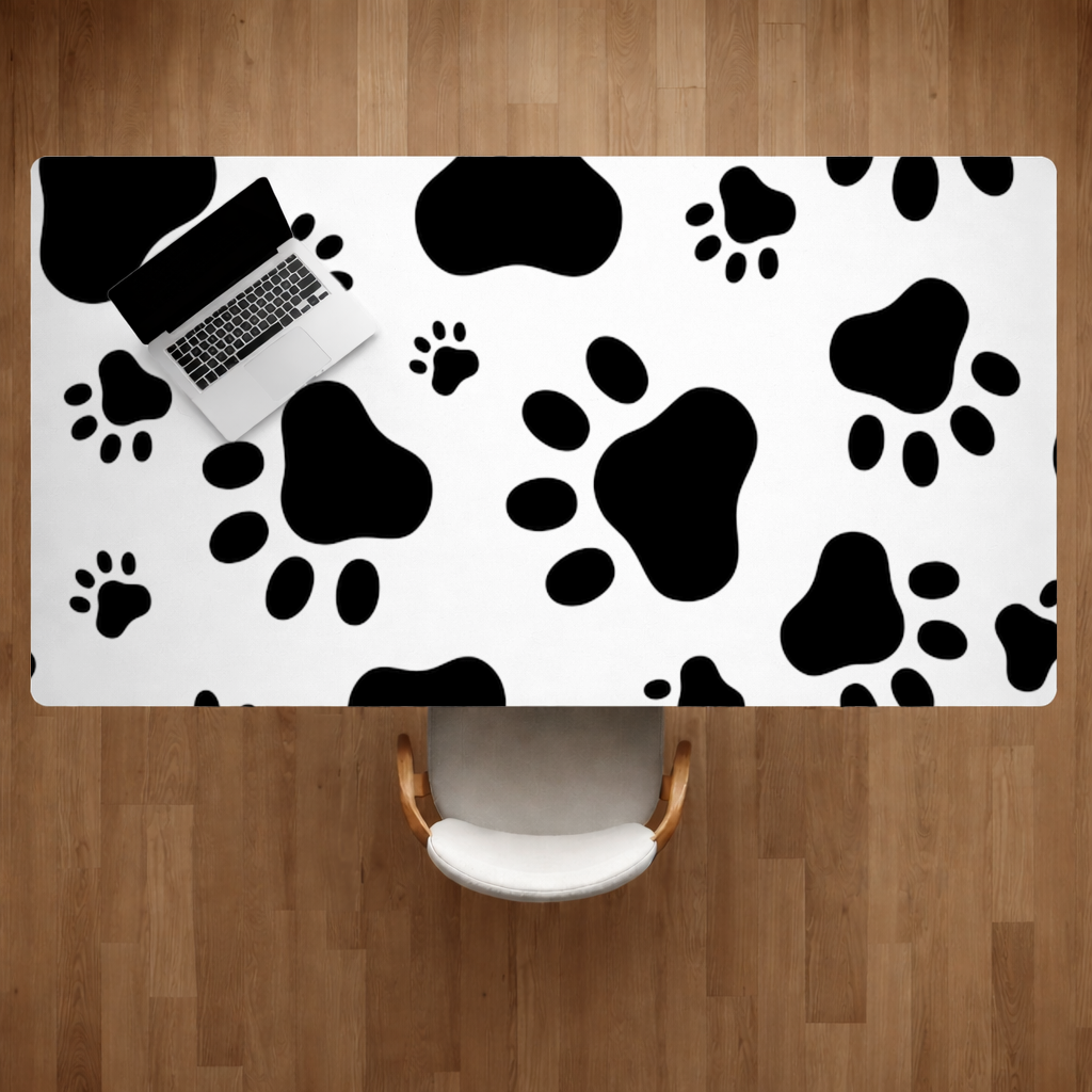 Black and White Paw Pattern Design 