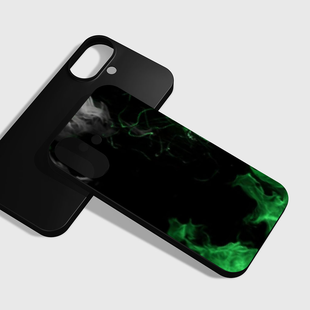 Green and black smokes iPhone 16 Plus Case
