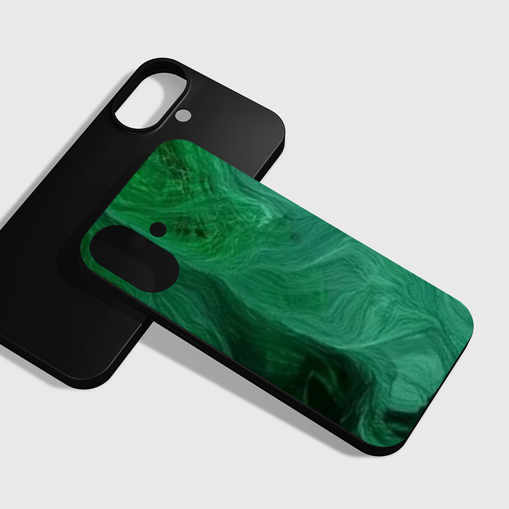 Black and green marbling iPhone 16 Plus Case
