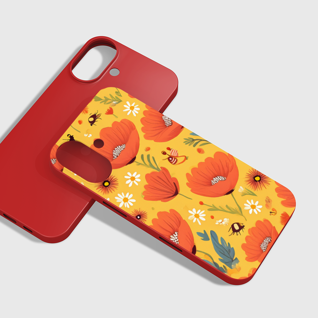 Floral  Insect Pattern  Colorful Design iPhone 16 Plus Case