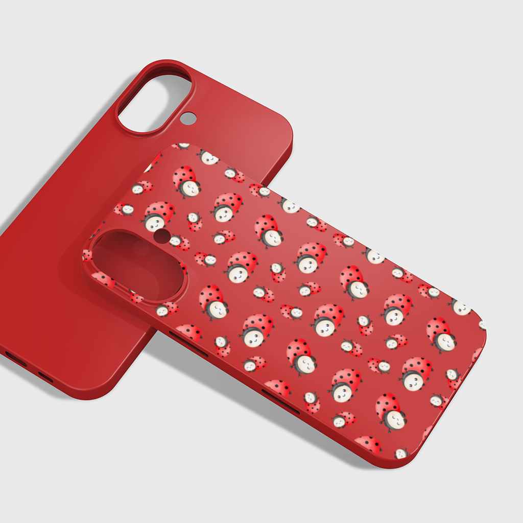 Cute Kawaii Ladybug Pattern iPhone 16 Plus Case
