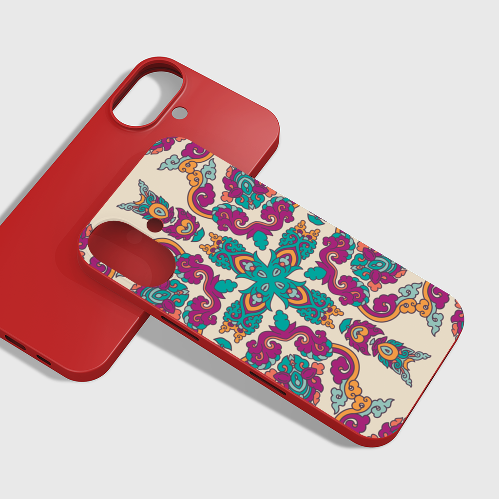 Colorful Oriental Symmetrical Mandala Pattern iPhone 16 Plus Case