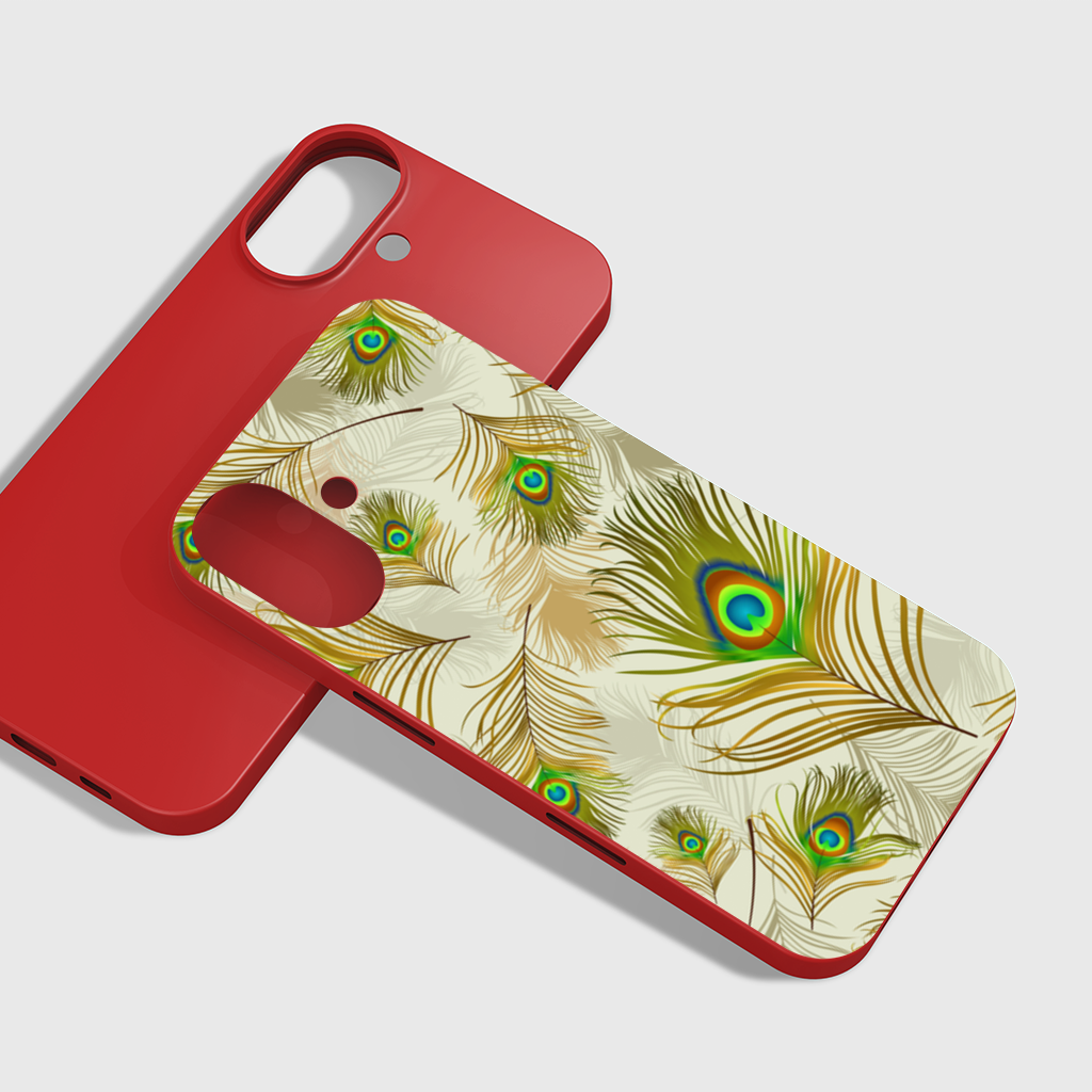 Elegant Peacock Feathers and Exotic Nature Seamless Pattern iPhone 16 Plus Case