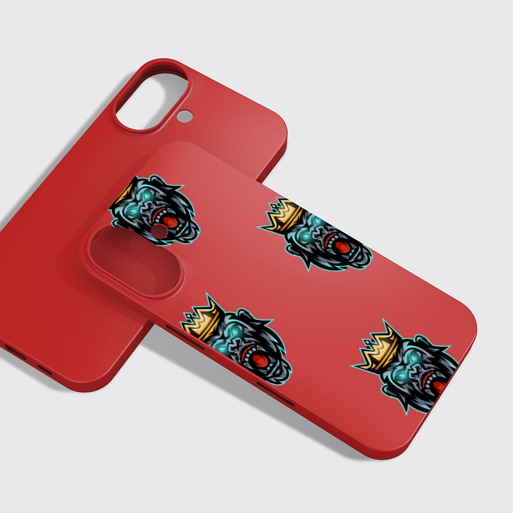Angry Gorilla King with Crown Graphic - Neon Mascot Design iPhone 16 Plus Case
