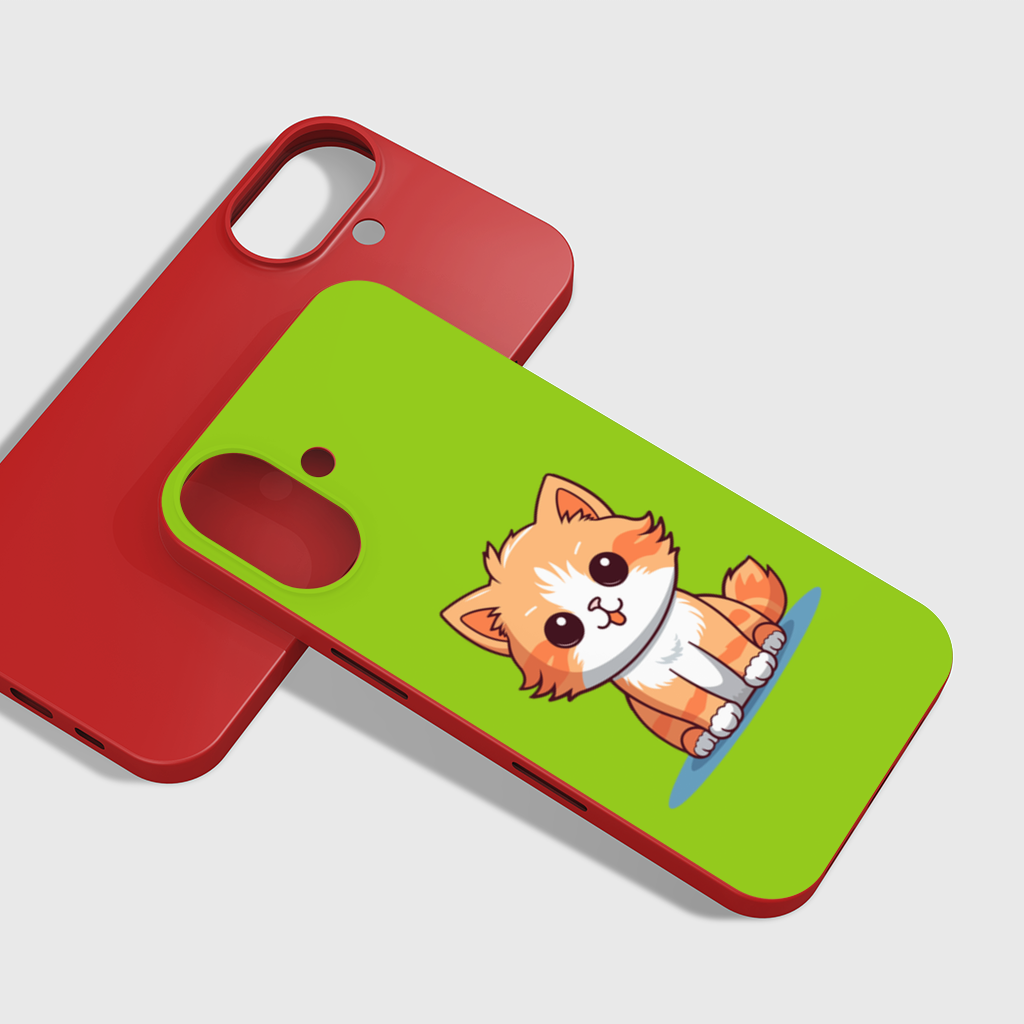 Cute Orange Cat Illustration iPhone 16 Plus Case