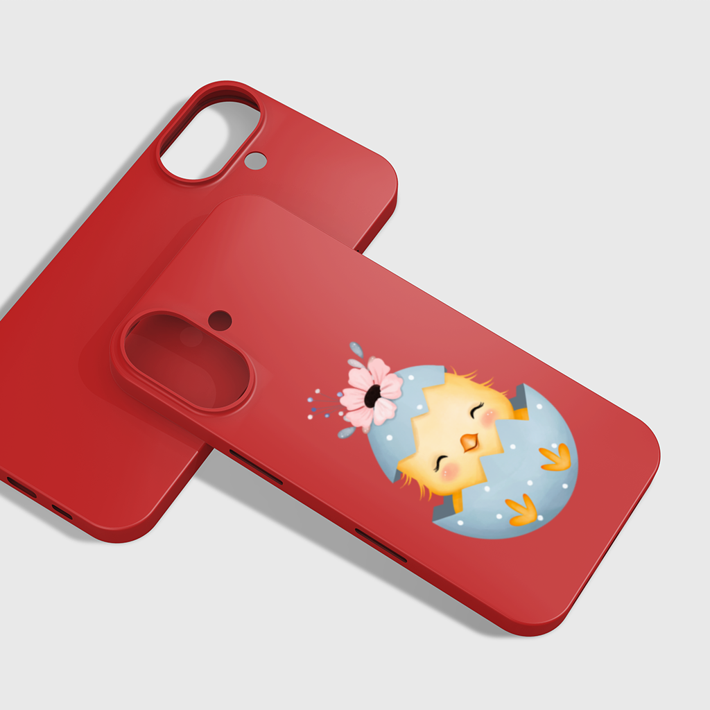 Cute Chick in Egg with Floral Hat iPhone 16 Plus Case