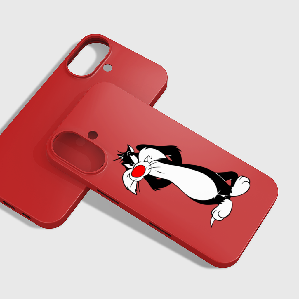 Funny Cartoon Cat Illustration iPhone 16 Plus Case