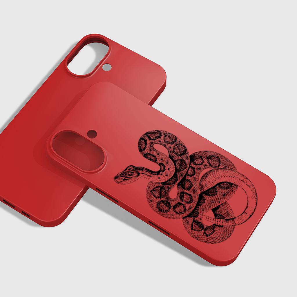 Detailed Vintage Rattlesnake Illustration iPhone 16 Plus Case