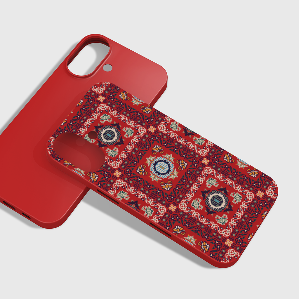 Traditional Kilim Inspired Red Ethnic Geometric Pattern iPhone 16 Plus Case