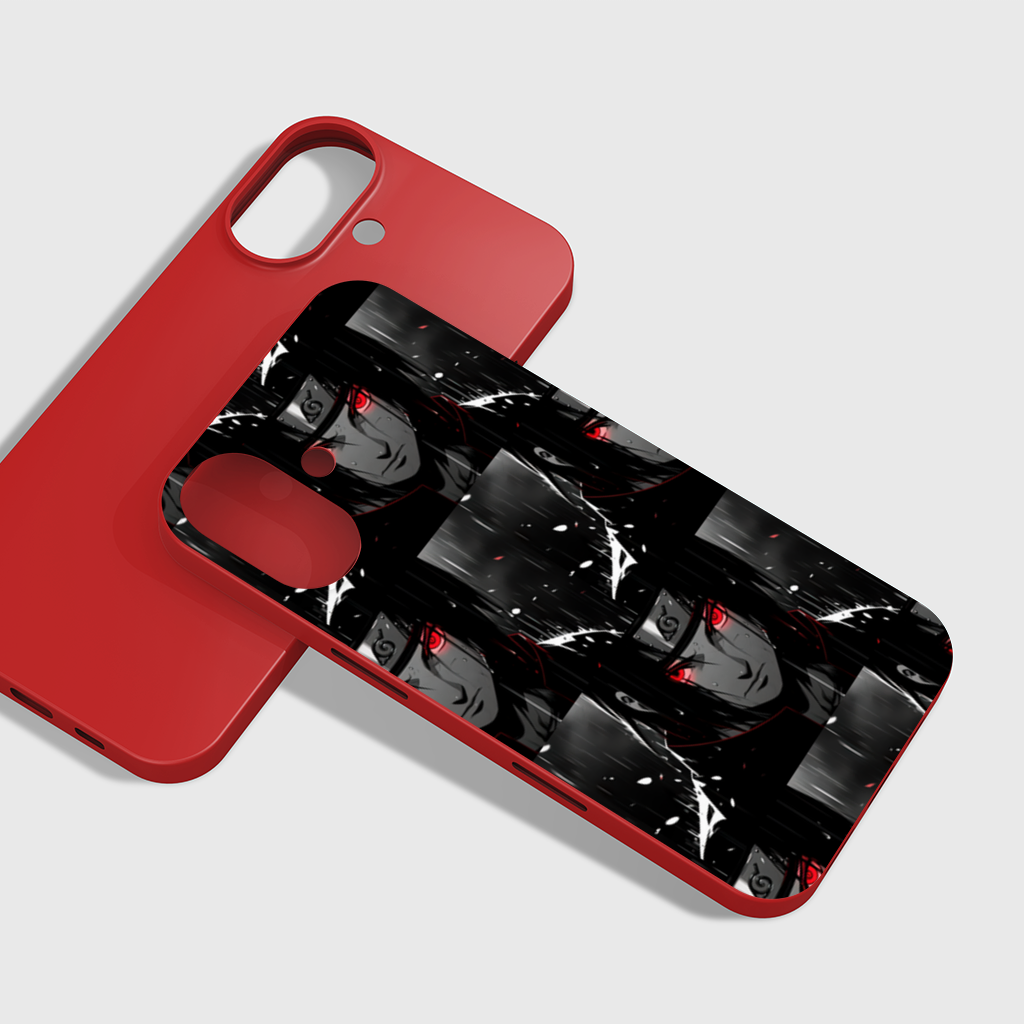 Itachi Uchiha  Sharingan Awakening in the Rain iPhone 16 Plus Case