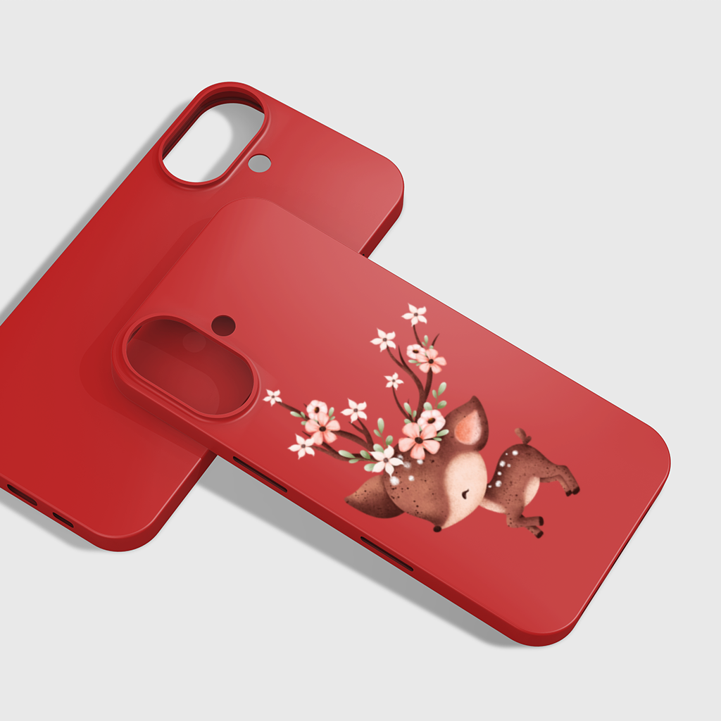 Cute Baby Deer with Floral Antlers iPhone 16 Plus Case