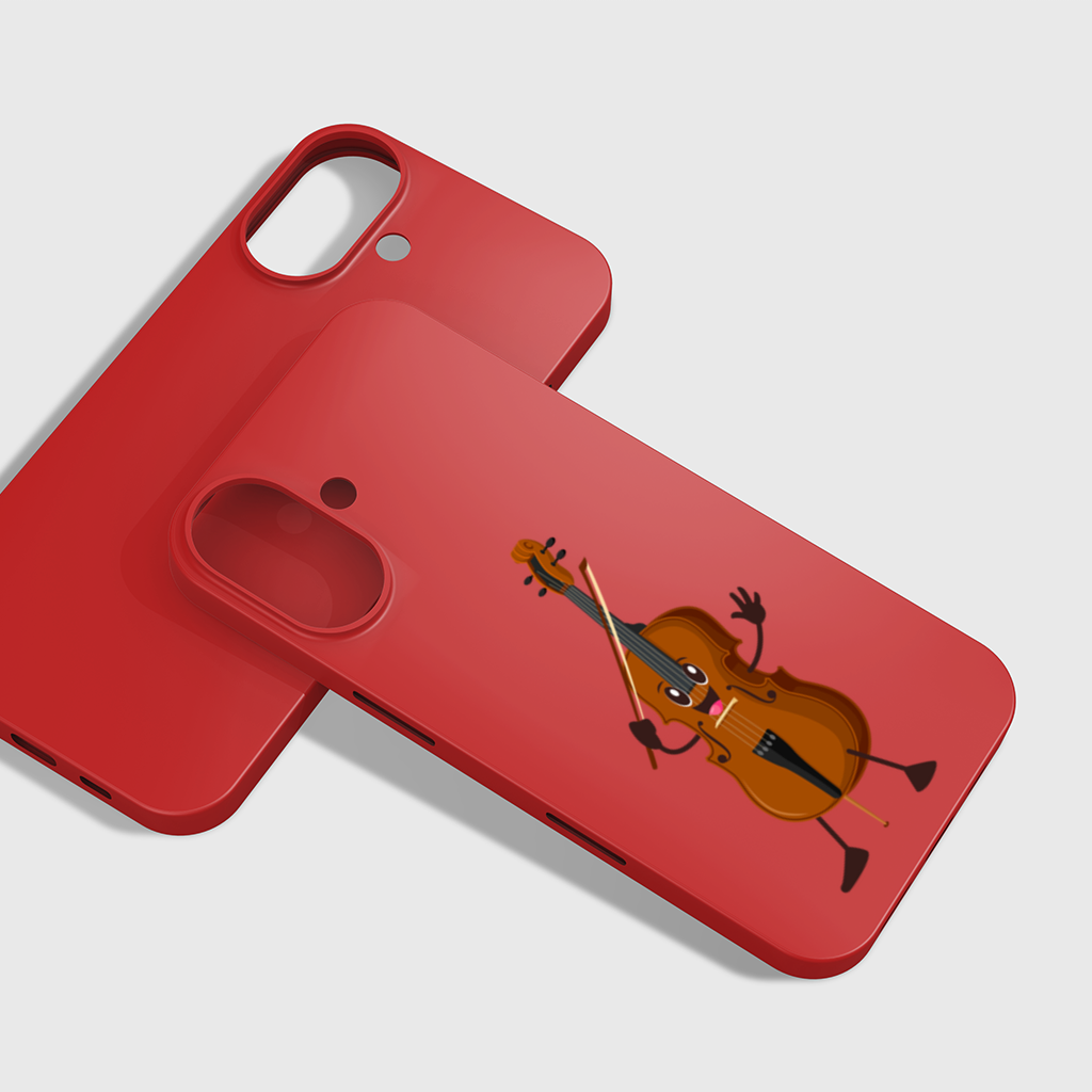 Happy Cello Character Art Design iPhone 16 Plus Case