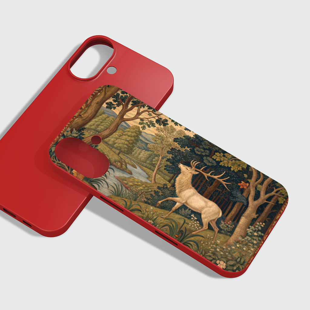 Noble Deer in Forest Landscape Classic Art Illustration iPhone 16 Plus Case