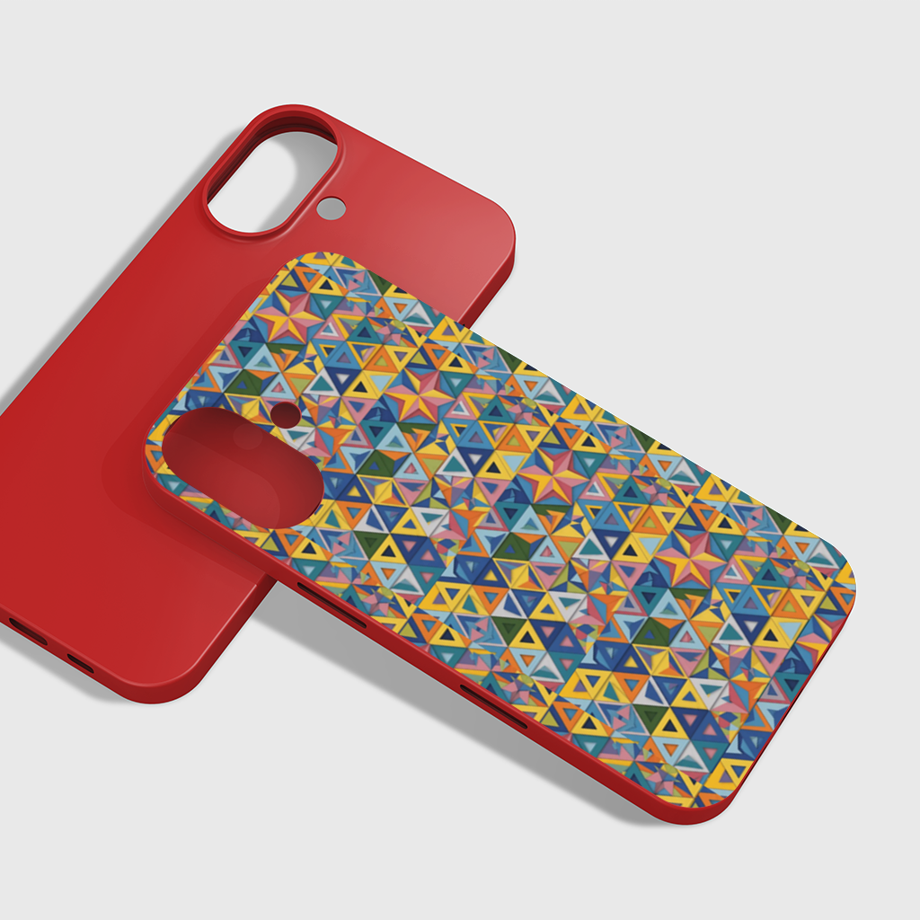 Rainbow triangle pattern iPhone 16 Plus Case