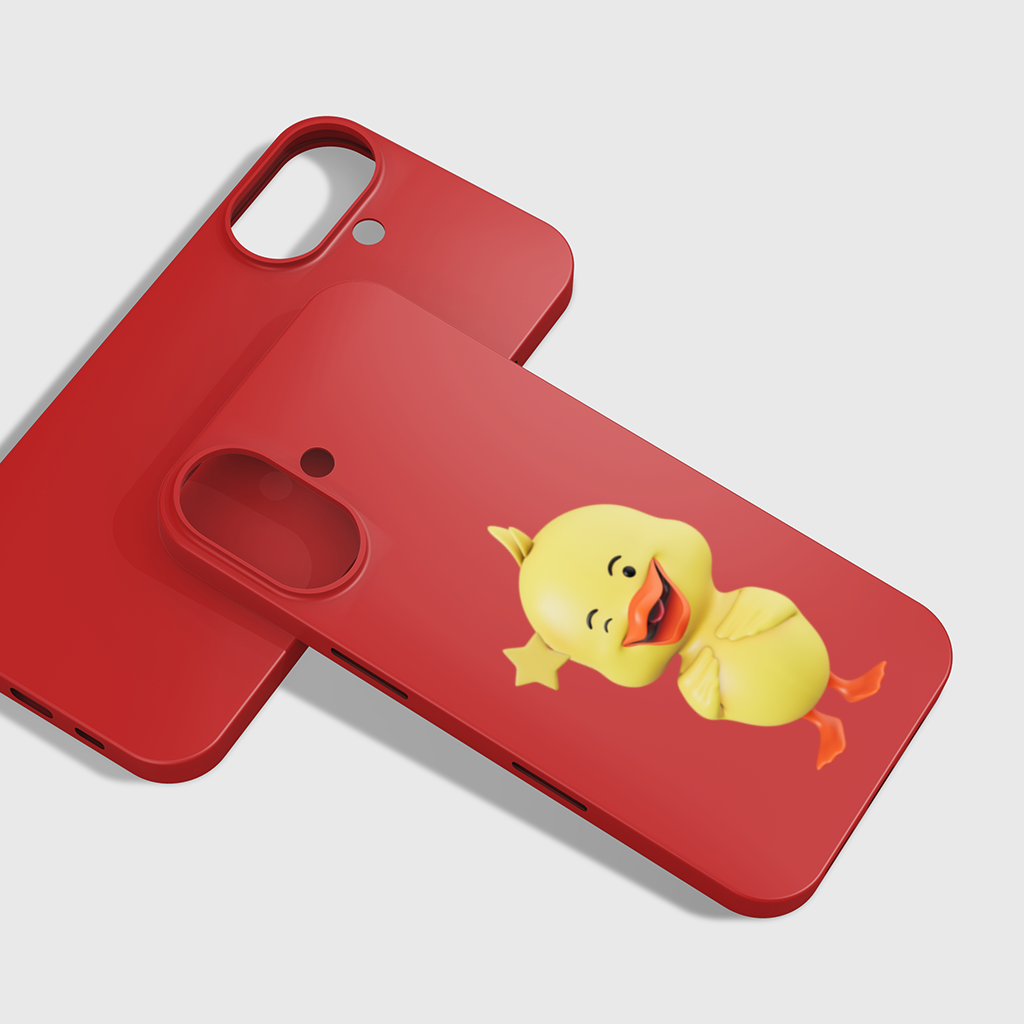 Cheerful Winking Yellow Duck with Star iPhone 16 Plus Case