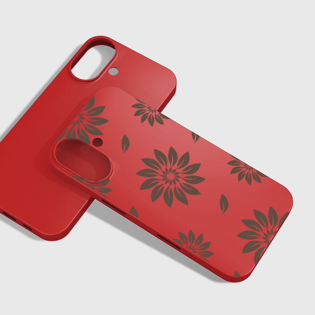 Minimalist Modern Brown Floral Pattern iPhone 16 Plus Case