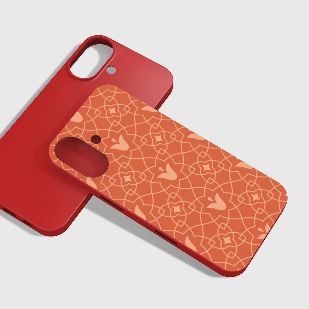Modern Geometric Linear Terracotta Pattern iPhone 16 Plus Case