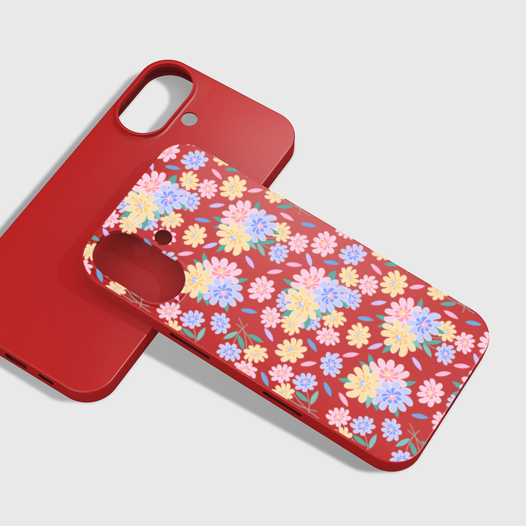 Colorful Pastel Spring Floral Pattern iPhone 16 Plus Case