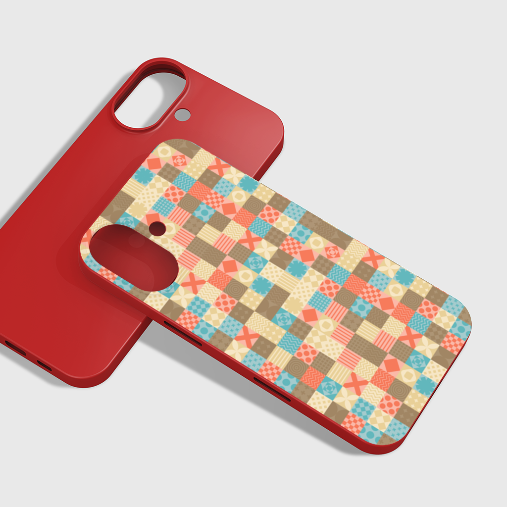 Colorful Modern Geometric Square Pattern iPhone 16 Plus Case