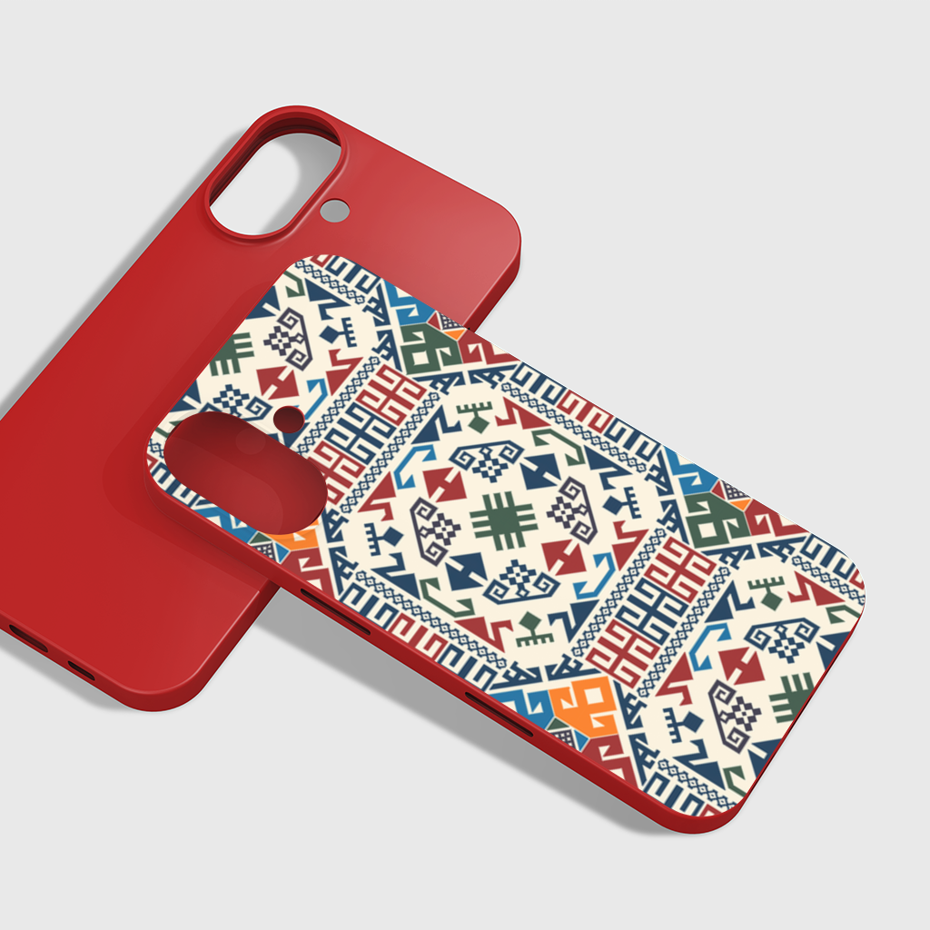 Multicolor Ethnic Geometric Motif iPhone 16 Plus Case
